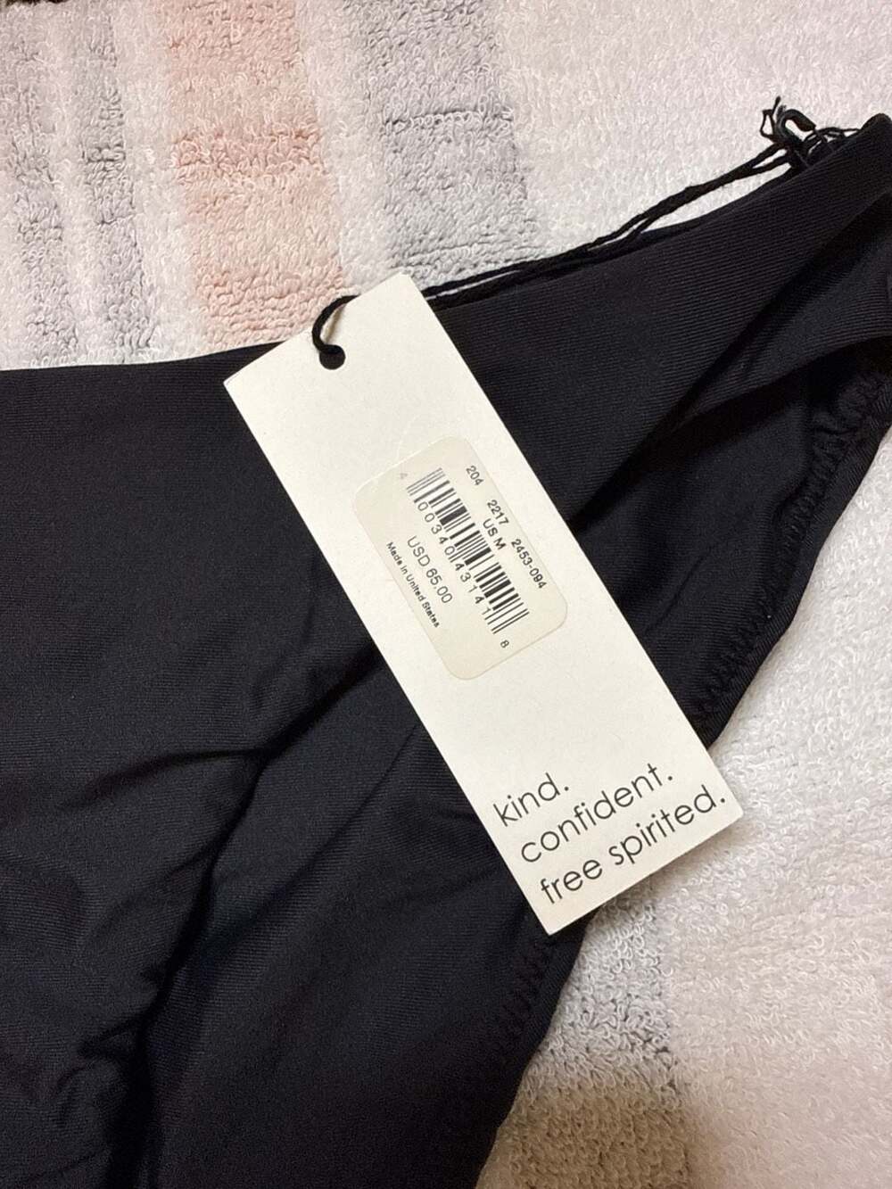 Unsubscribed Black Ruched Back Bikini Swim Bottom Size M NWT - Picture 2 of 3